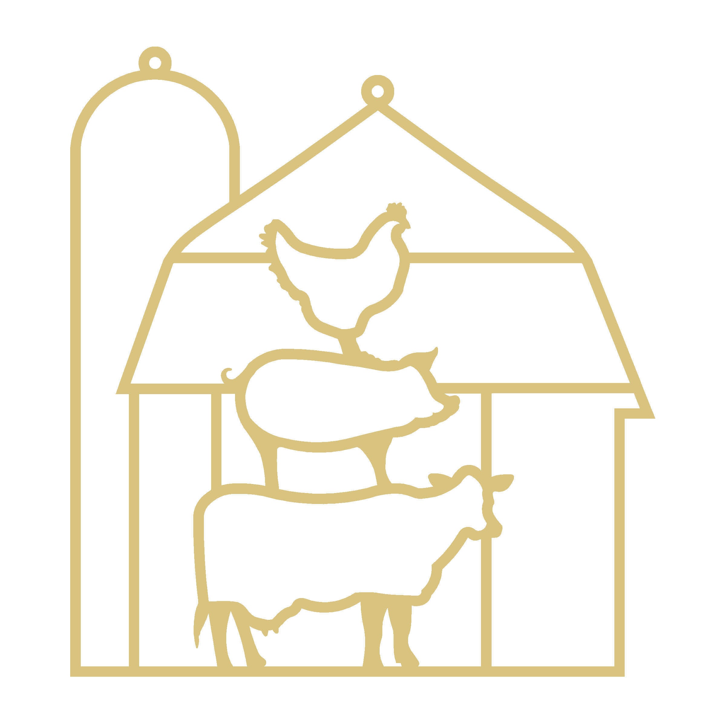 Faux Stained Glass Farm Stack  MDF Cutout Frame - Unfinished For DIY