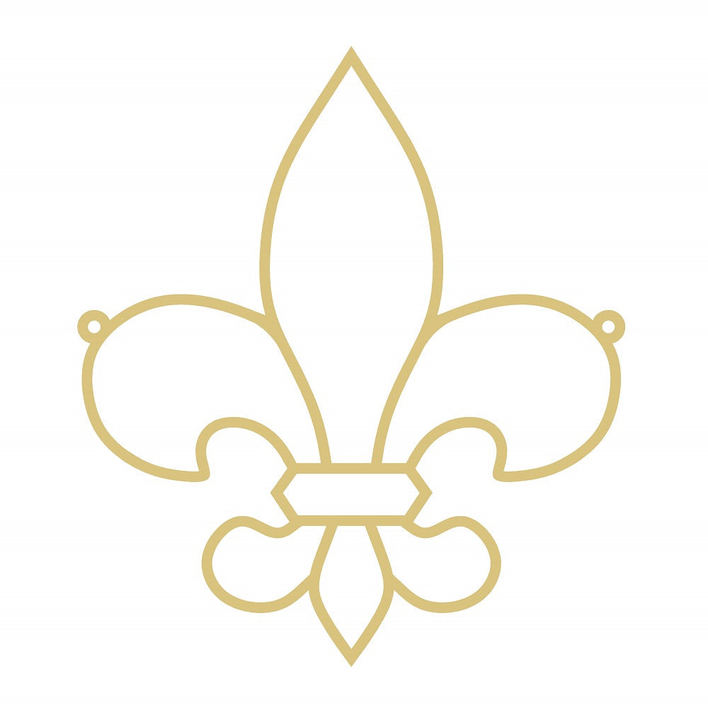 Faux Stained Glass Laser Cut MDF Cutout Fleur De Lis Silhouette - Unfinished For DIY
