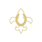 Basic Shape Fleur De Lis MDF Cutout With Horseshoe - Unfinished For DIY