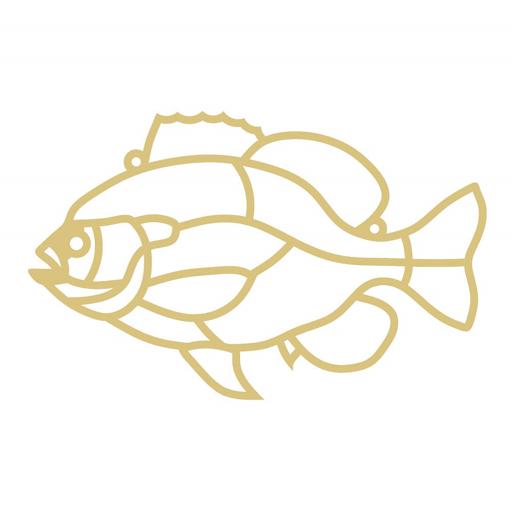 Faux Stained Glass Laser Cut Fish MDF Cutout Line Art - Unfinished For DIY