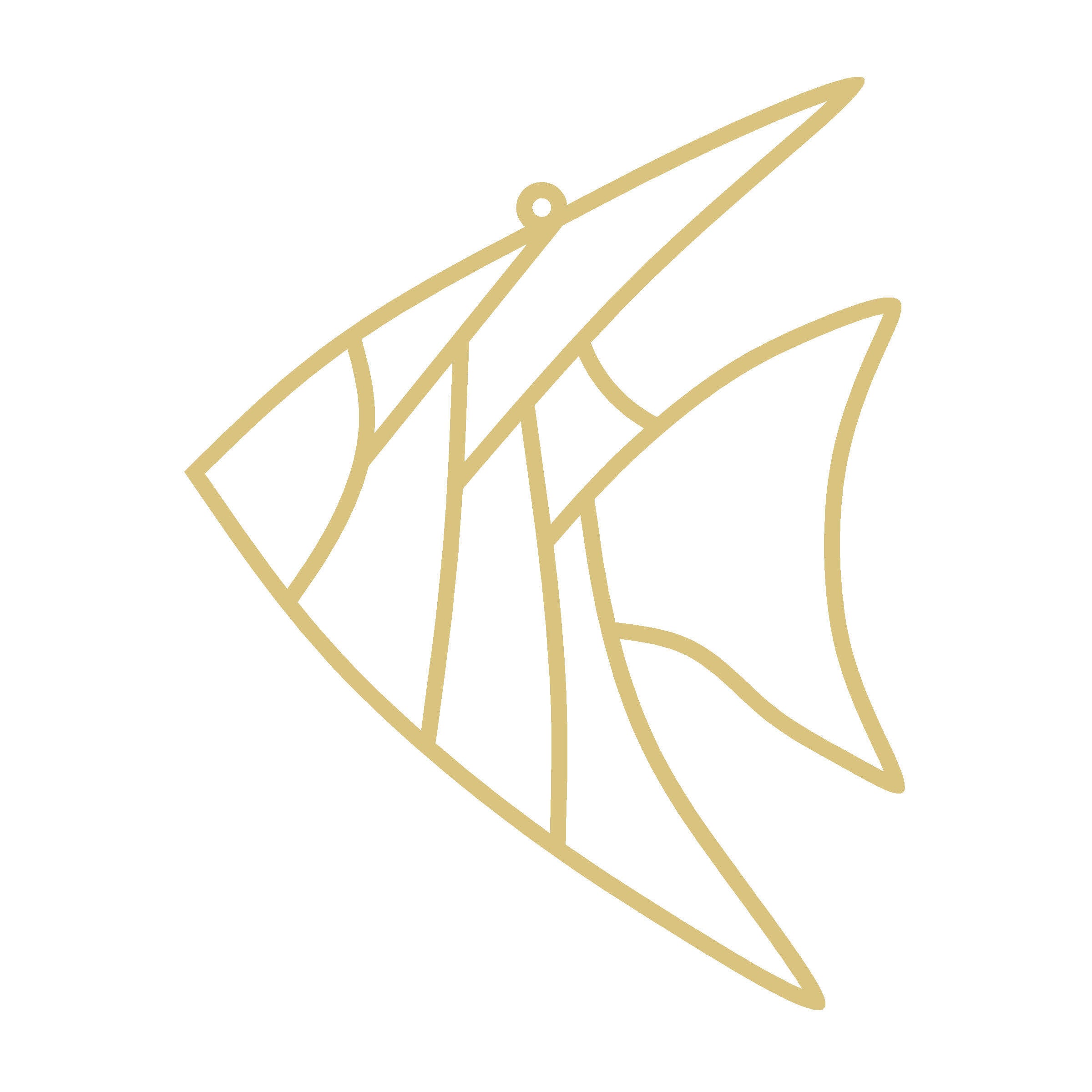 Faux Stained Glass Fish MDF Cutout Silhouette - Unfinished For DIY