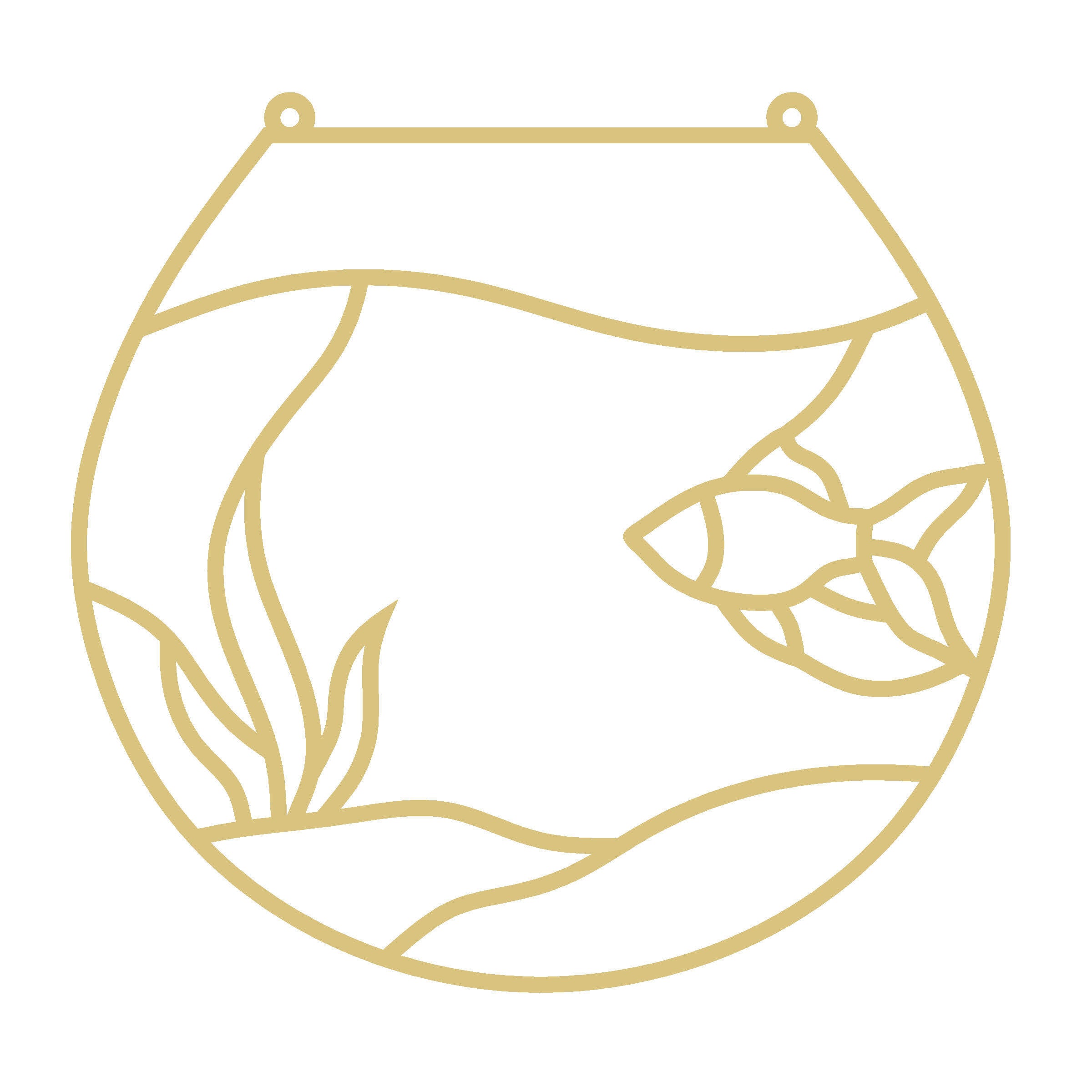 Fish Bowl Faux Stained Glass Frame | MDF Cutout | Cozy DIY Paintable Craft | Resin & Crushed Glass Blank