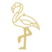 Faux Stained Glass Flamingo Scene MDF Cutout Frame - Unfinished For DIY