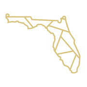 Faux Stained Glass Laser Cut MDF Cutout Florida State Geometric Faceted Design - Unfinished For DIY