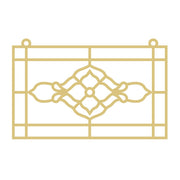 Faux Stained Glass Laser Cut MDF Cutout Rectangular Ornate Floral Diamond Lattice Centerpiece - Unfinished For DIY