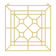 Faux Stained Glass Laser Cut MDF Cutout Square Floral Lattice - Unfinished For DIY