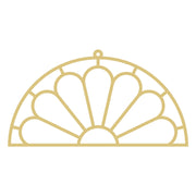 Faux Stained Glass Laser Cut Semicircle MDF Cutout Floral Fan Pattern - Unfinished For DIY