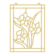 Faux Stained Glass Laser Cut MDF Cutout Rectangle Framed Floral Bouquet - Unfinished For DIY