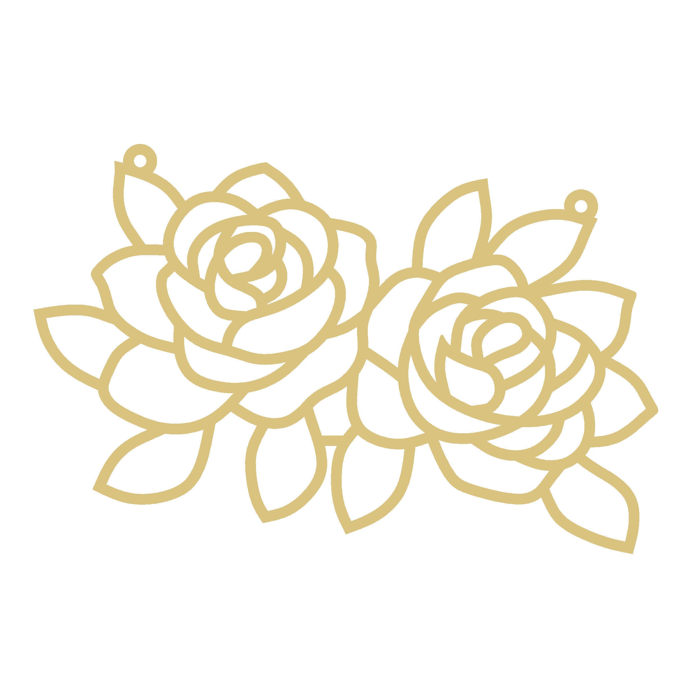 Faux Stained Glass Roses  MDF Cutout Frame - Unfinished For DIY