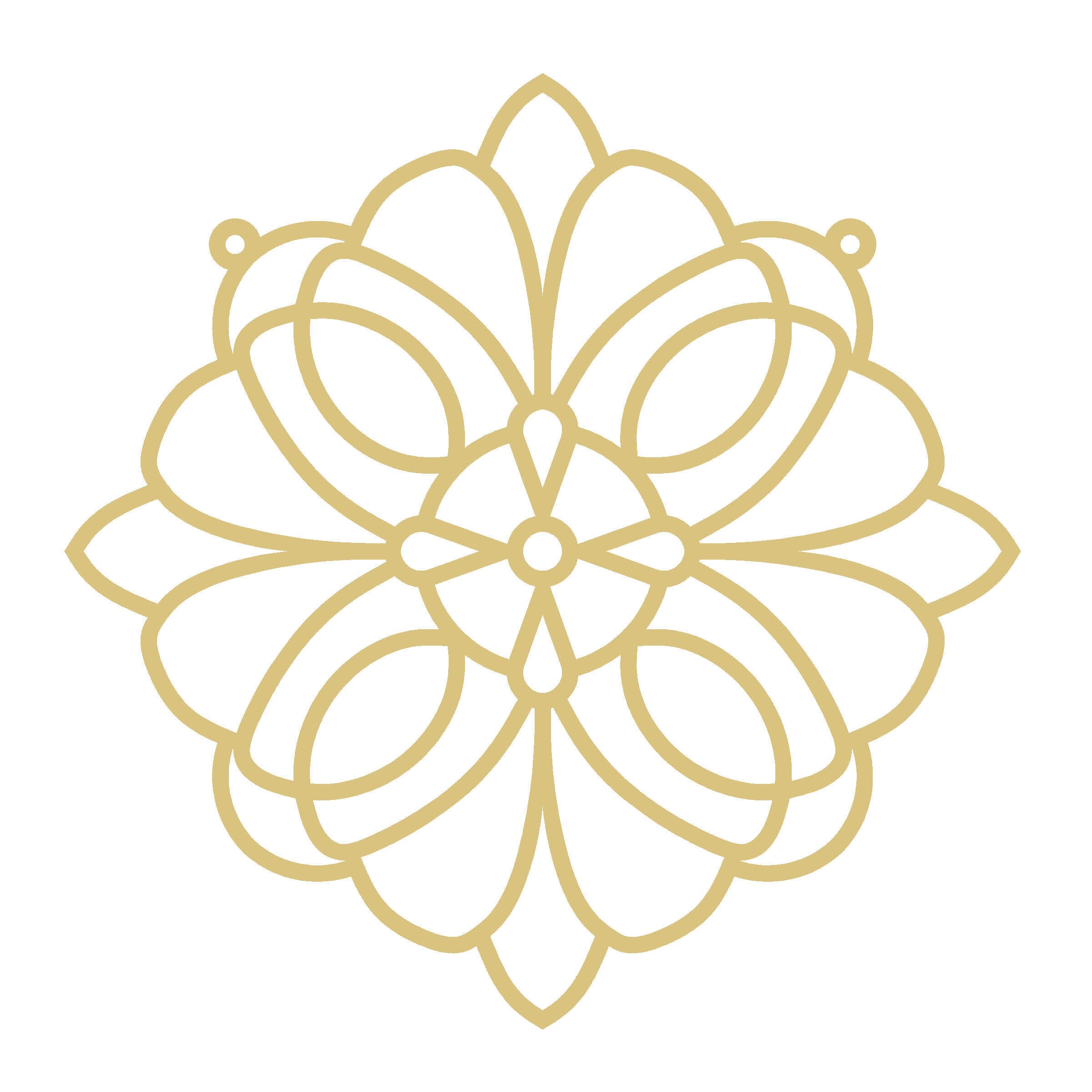 Faux Stained Glass Floral Mandala MDF Cutout Frame - Unfinished For DIY