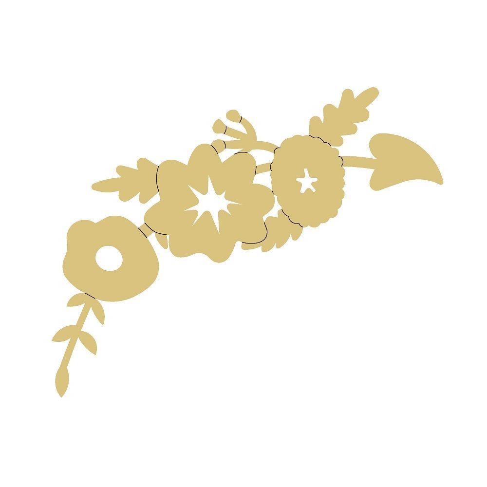 Basic Shape Flower MDF Cutout Floral Garland - Unfinished For DIY