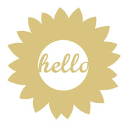 Basic Shape Sunflower MDF Cutout Hello - Unfinished For DIY