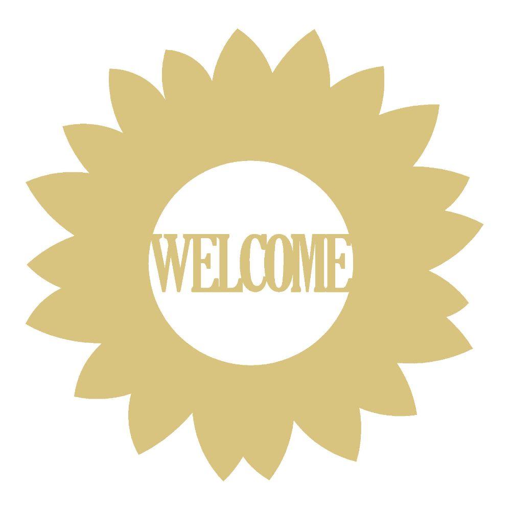 Basic Shape Sunflower MDF Cutout Welcome - Unfinished For DIY