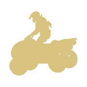 Basic Shape Quad MDF Cutout ATV Rider Silhouette - Unfinished For DIY