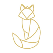 Faux Stained Glass Laser Cut Fox MDF Cutout Geometric Origami - Unfinished For DIY