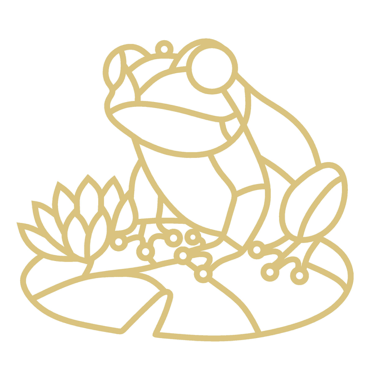 Frog Sitting On A Lillypad l Faux Stained Glass Frame | MDF Cutout | Cozy DIY Paintable Craft | Resin & Crushed Glass Blank
