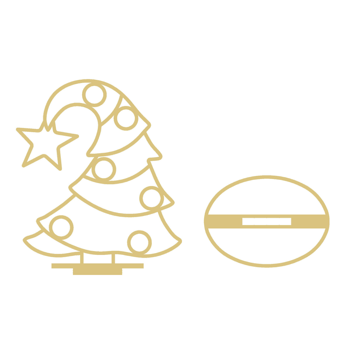 Free Standing Whimsical Christmas Tree  Faux Stained Glass Laser Cut MDF Cutout Unfinished For DIY