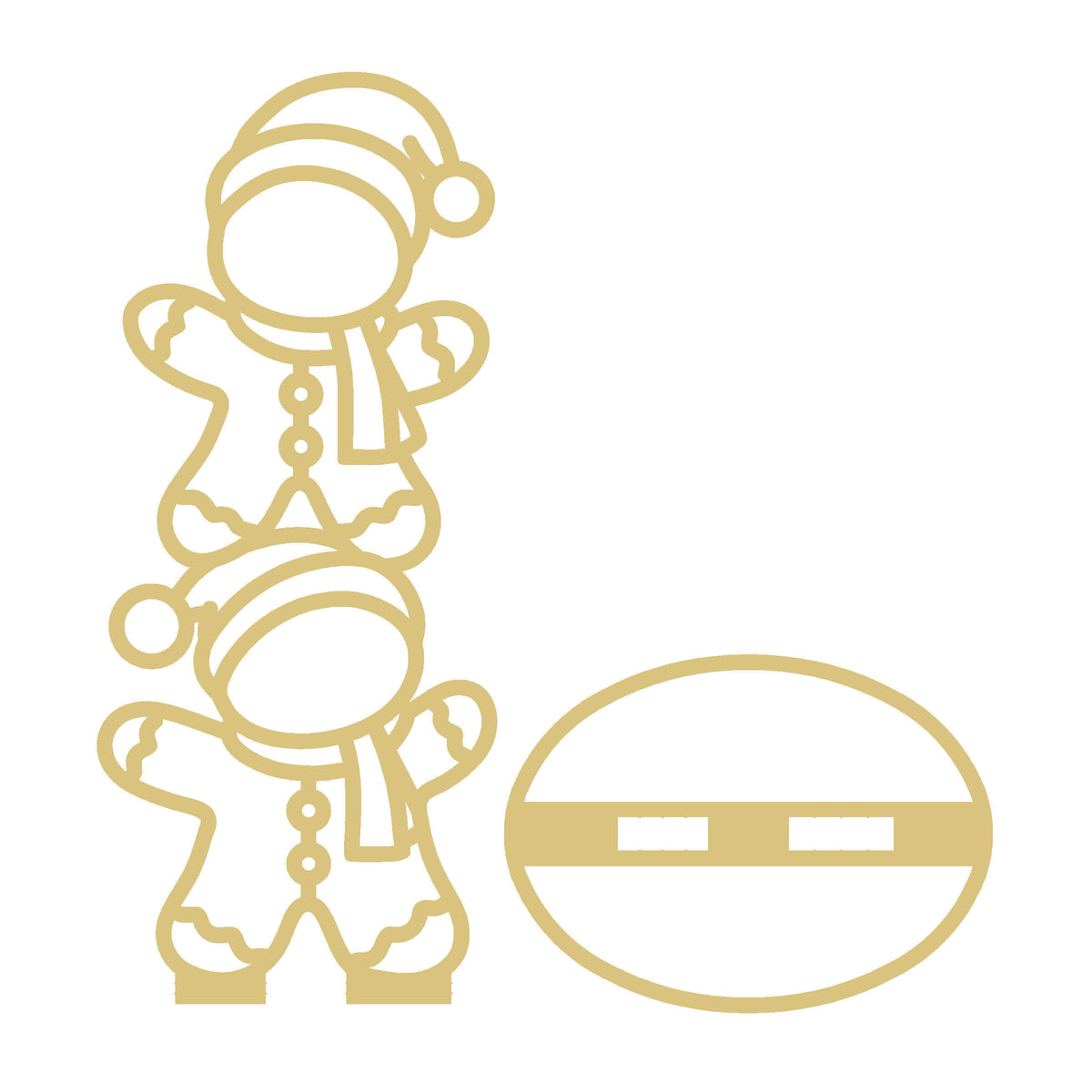 Gingerbread men  Free Standing Faux Stained Glass Laser Cut MDF Cutout Unfinished For DIY