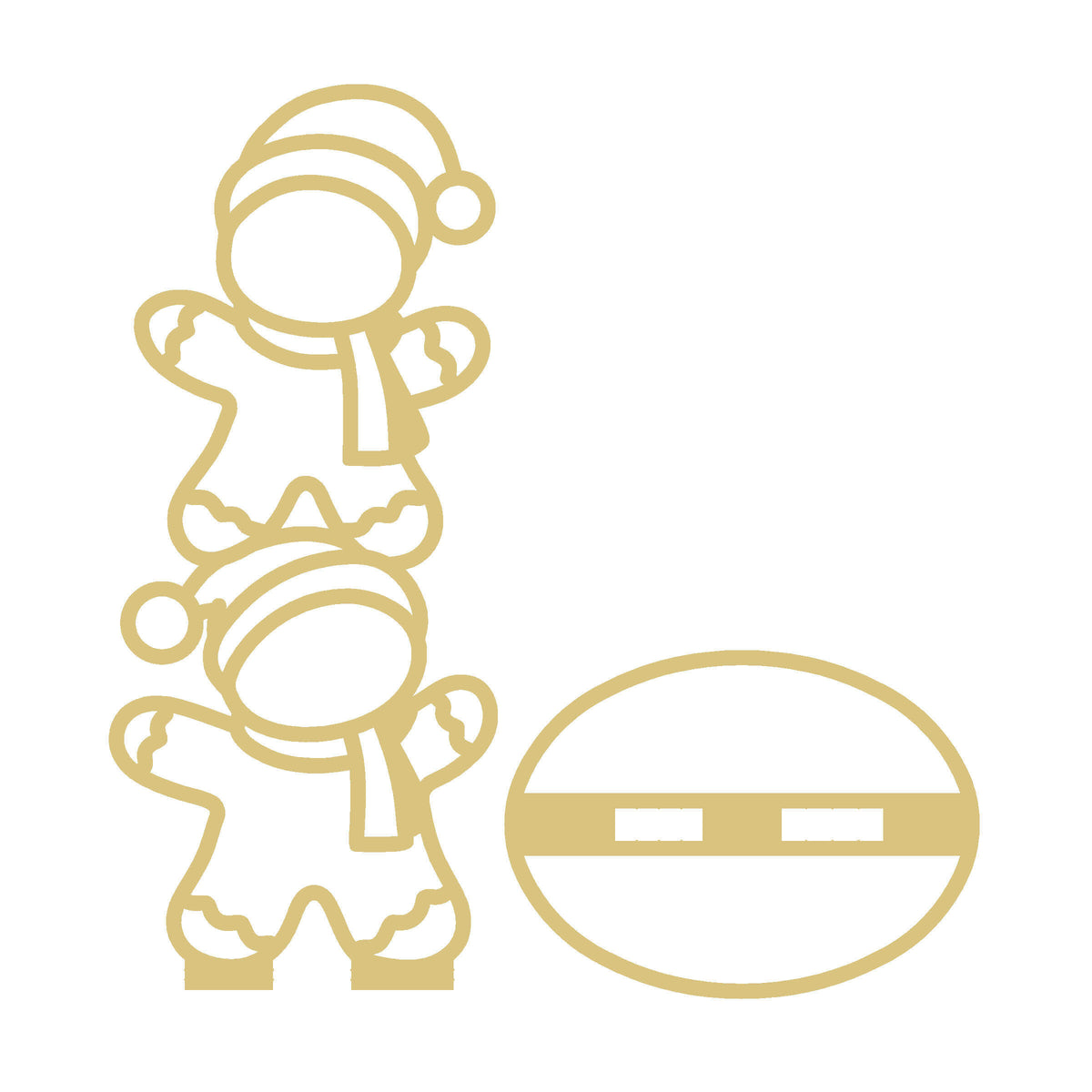 Gingerbread men  Free Standing Faux Stained Glass Laser Cut MDF Cutout Unfinished For DIY