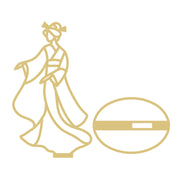 Kimono Lady Free Standing Faux Stained Glass Laser Cut MDF Cutout Unfinished For DIY