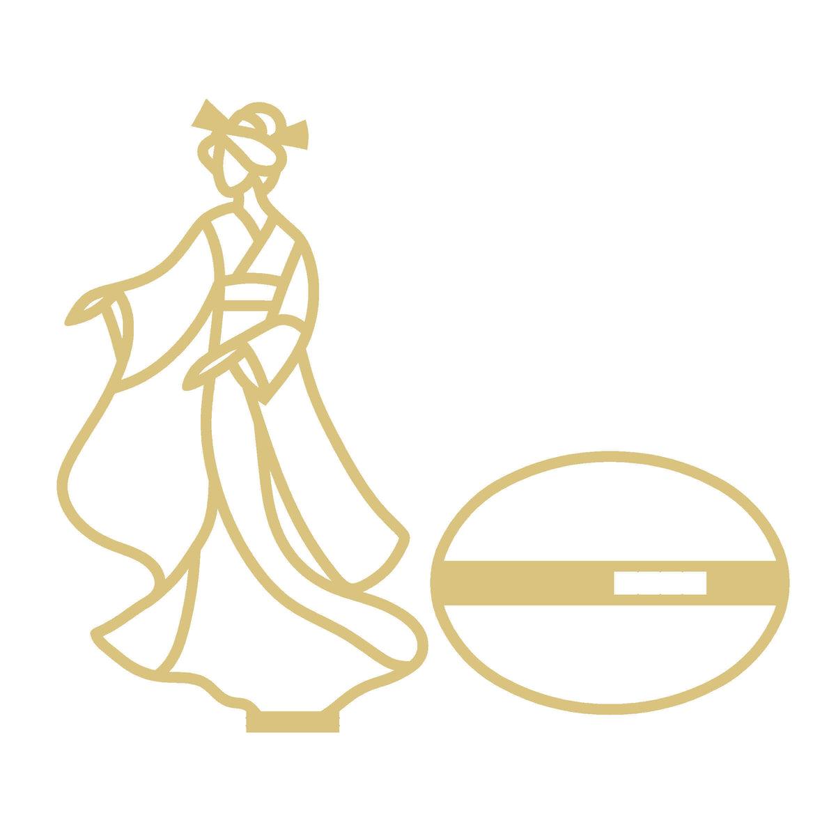 Kimono Lady Free Standing Faux Stained Glass Laser Cut MDF Cutout Unfinished For DIY