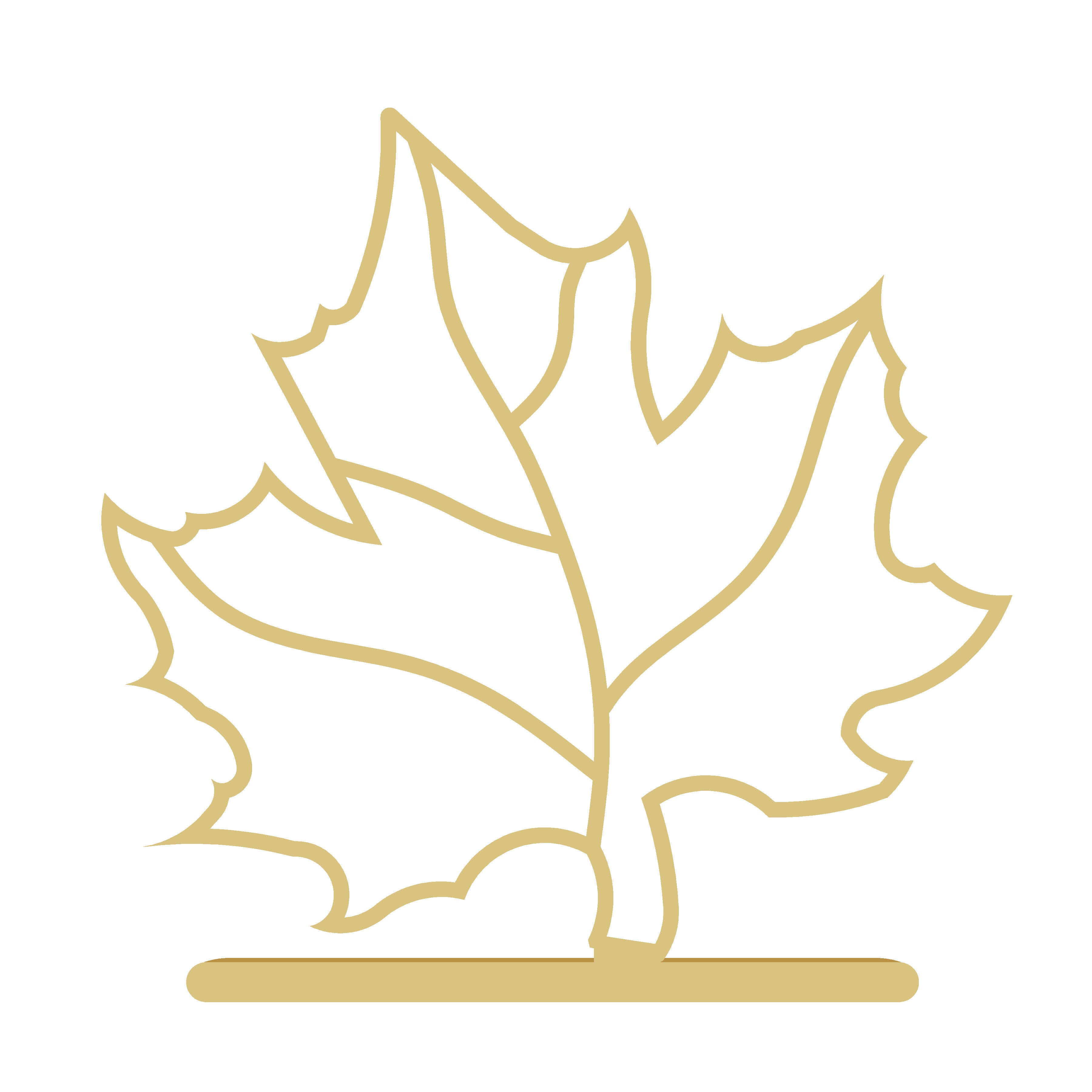 Faux Stained Glass Laser Cut MDF Cutout Maple Leaf Silhouette On Stand - Unfinished For DIY