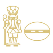 Faux Stained Glass Laser Cut Nutcracker Silhouette MDF Cutout Crowned Soldier - Unfinished For DIY