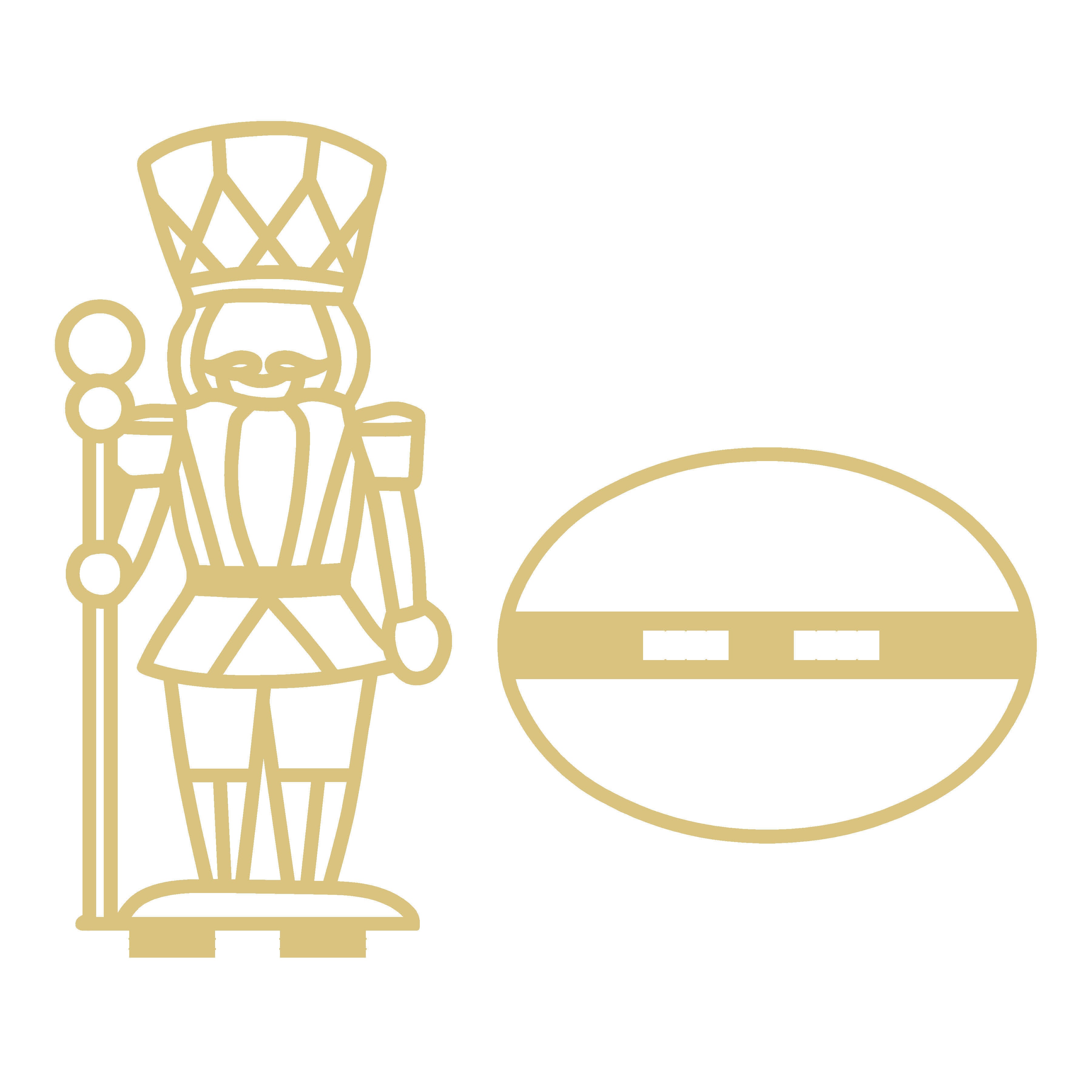 Faux Stained Glass Laser Cut Nutcracker Silhouette MDF Cutout Crowned Soldier - Unfinished For DIY