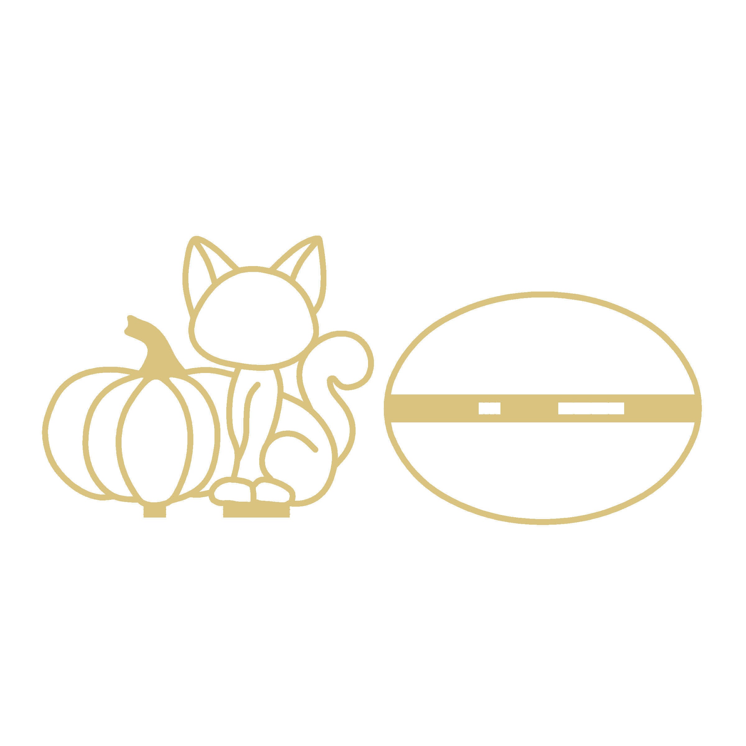 Faux Stained Glass Laser Cut MDF Cutout Free Standing Cat with Pumpkin - Unfinished For DIY