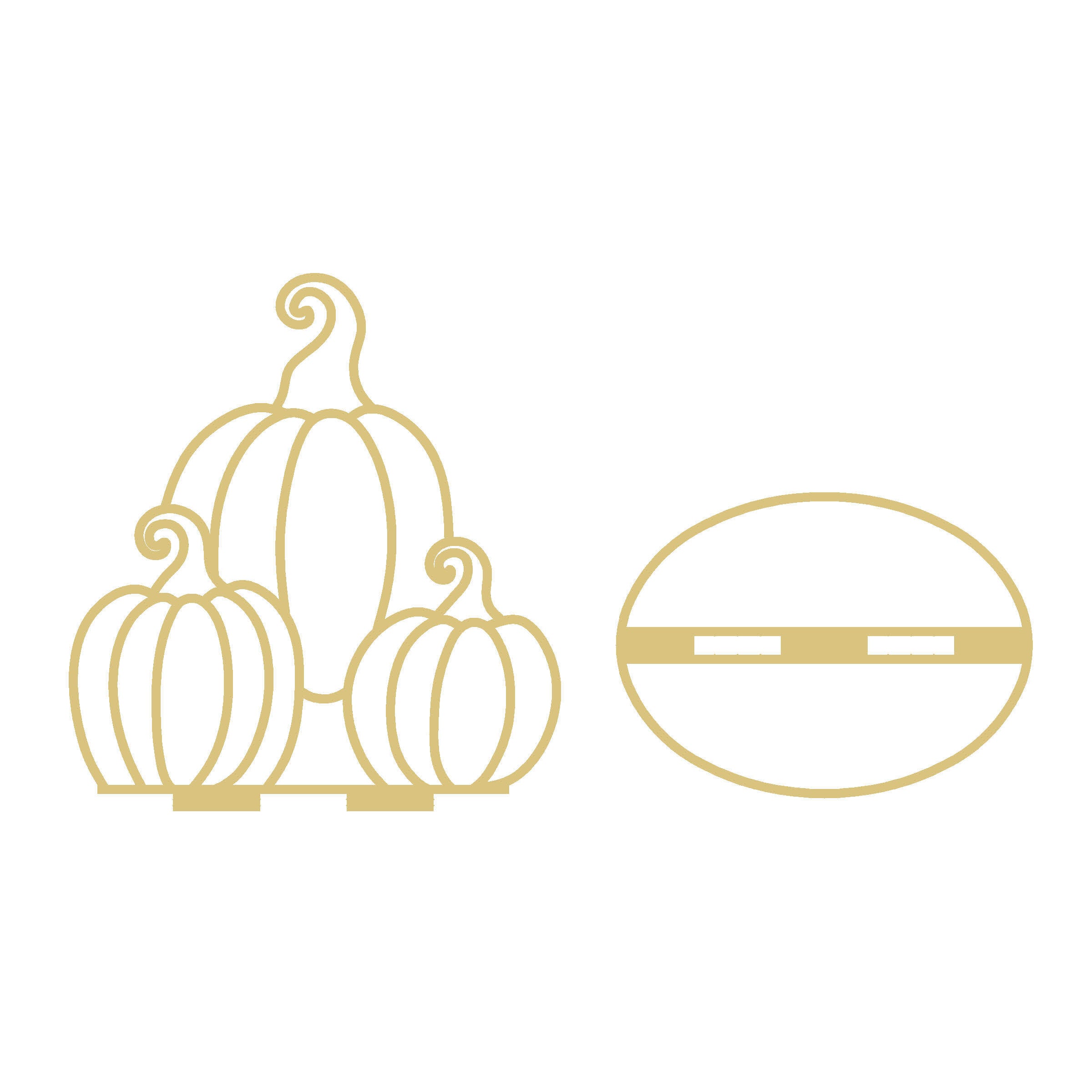 Faux Stained Glass Laser Cut MDF Cutout Free Standing Pumpkin Stack  Unfinished For DIY