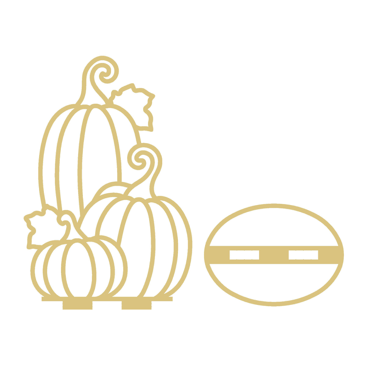 Pumpkins Free Standing Faux Stained Glass Laser Cut MDF Cutout Unfinished For DIY