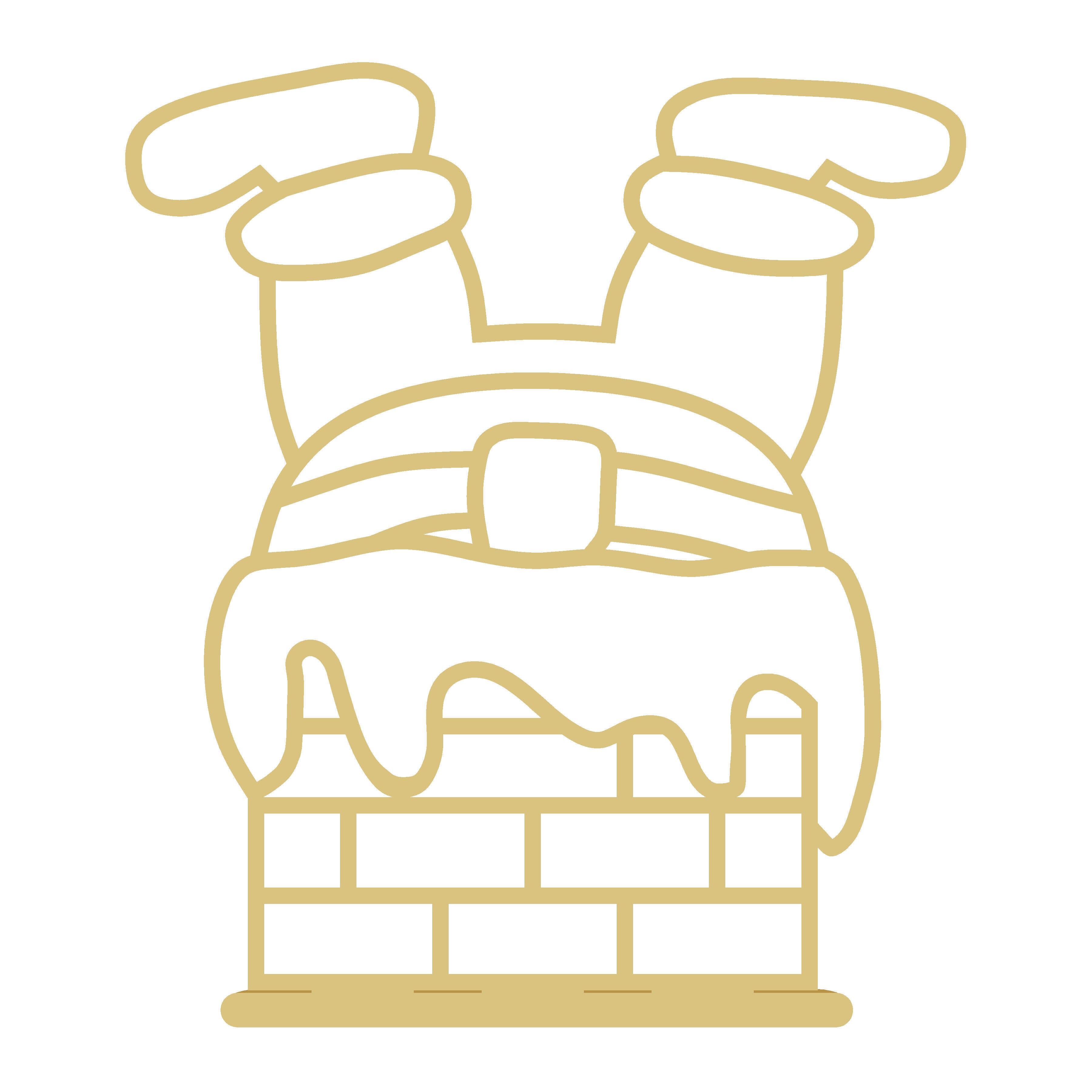 Faux Stained Glass Laser Cut MDF Cutout Santa In Chimney Silhouette - Unfinished For DIY