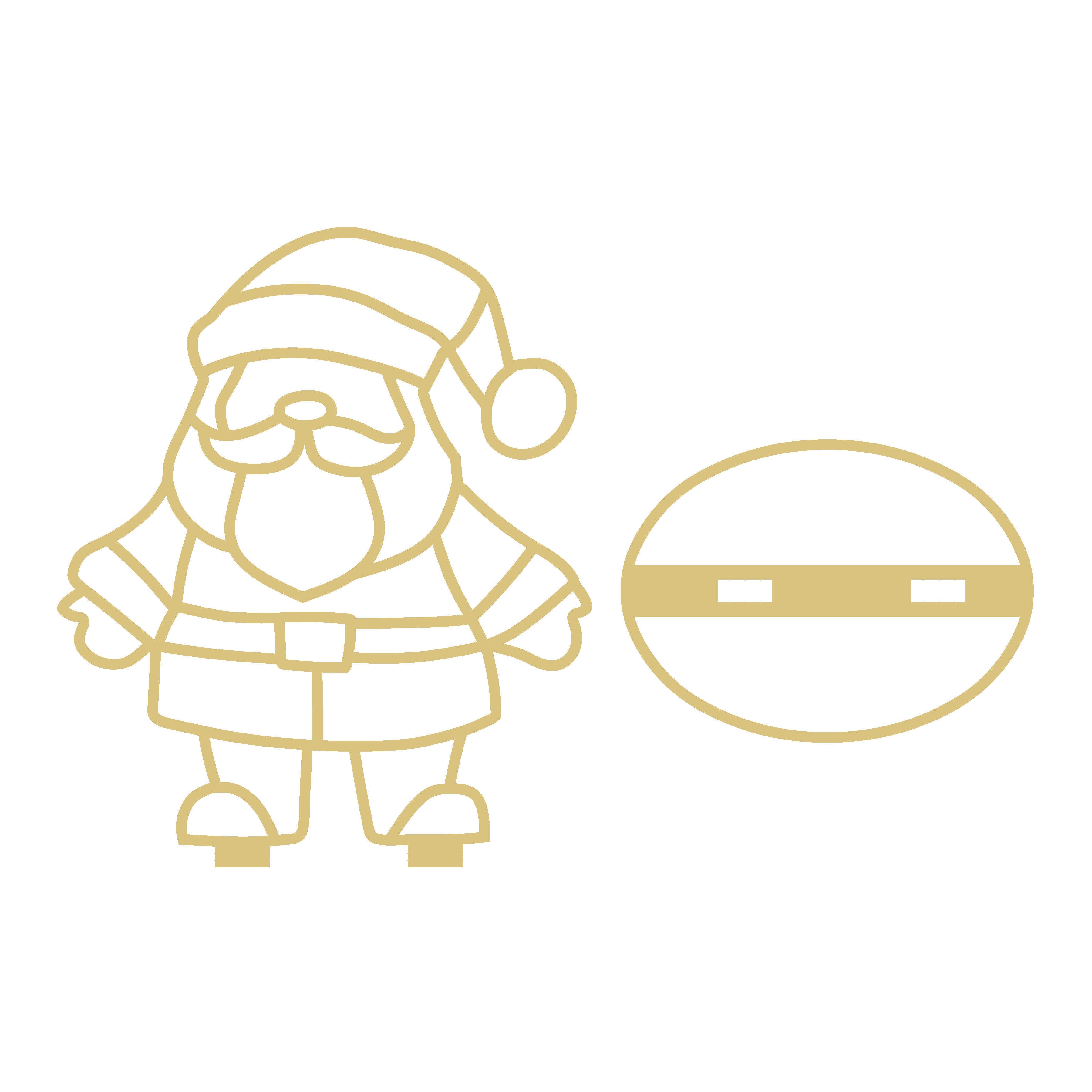 Faux Stained Glass Laser Cut MDF Cutout Free Standing Santa - Unfinished For DIY