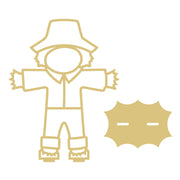 Faux Stained Glass Laser Cut MDF Cutout Scarecrow Harvest Silhouette - Unfinished For DIY