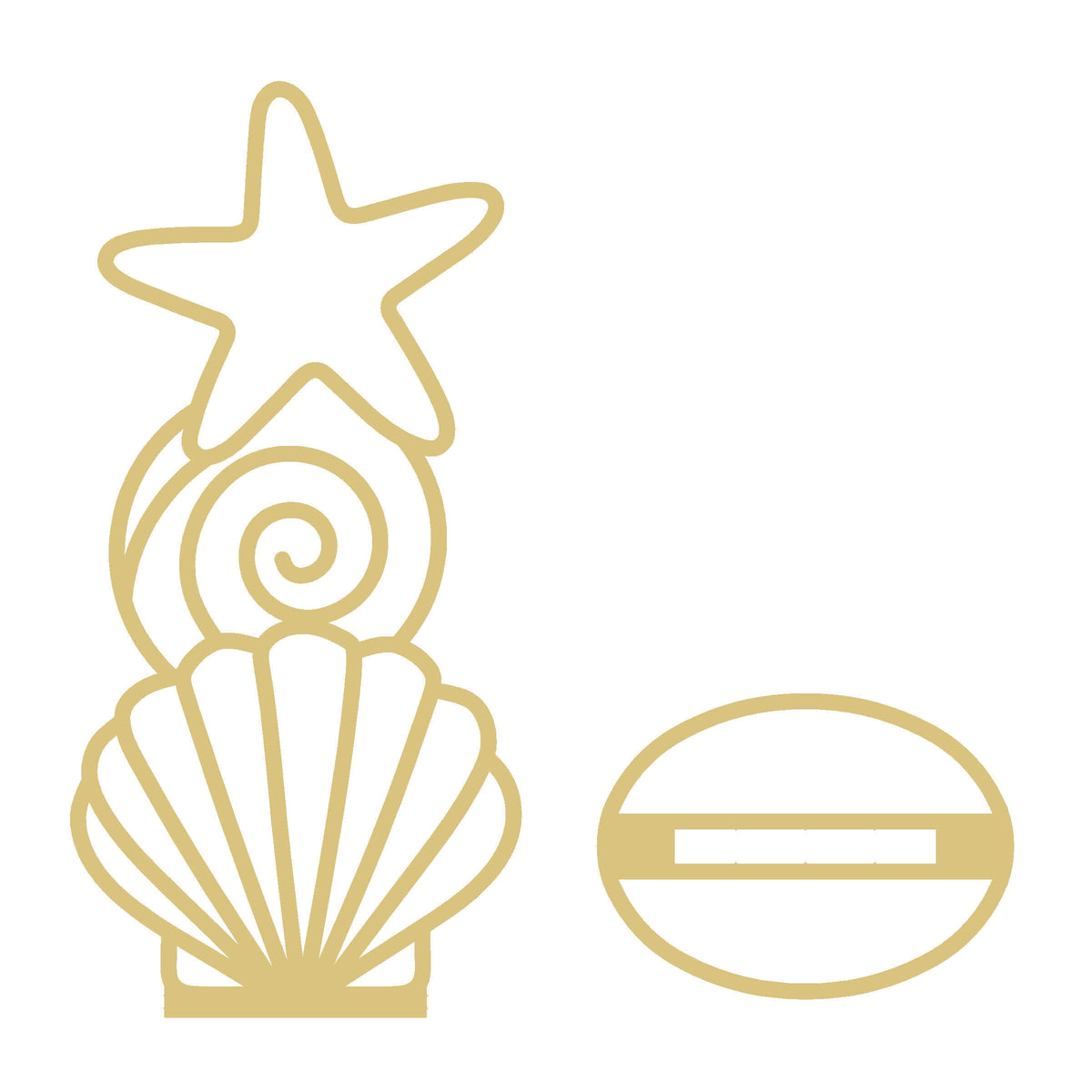 Sea Shells Free Standing Faux Stained Glass Laser Cut MDF Cutout Unfinished For DIY