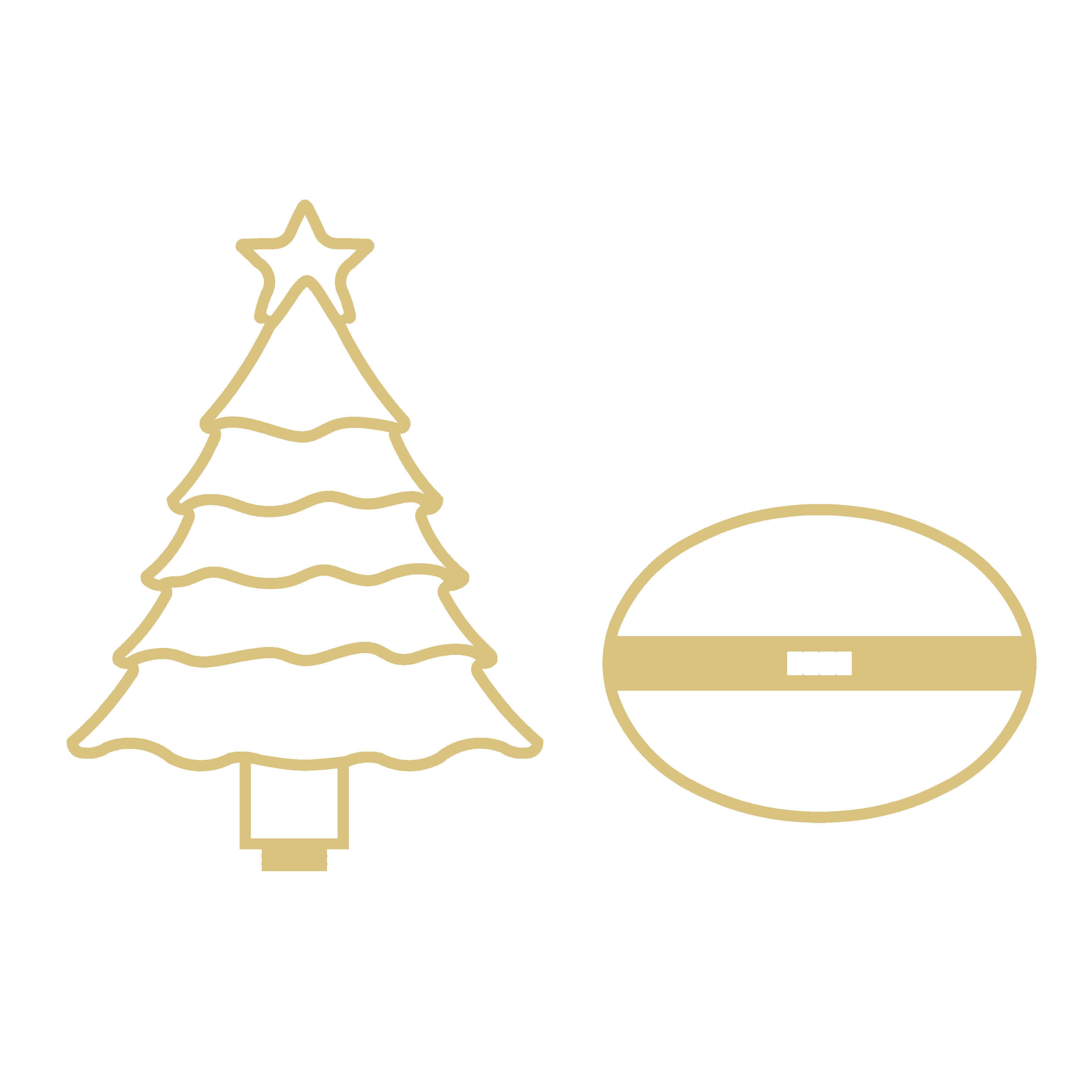 Faux Stained Glass Laser Cut MDF Cutout Tree Christmas Tree Silhouette With Star - Unfinished For DIY