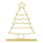 Faux Stained Glass Laser Cut MDF Cutout Tree Christmas Tree Silhouette With Star - Unfinished For DIY