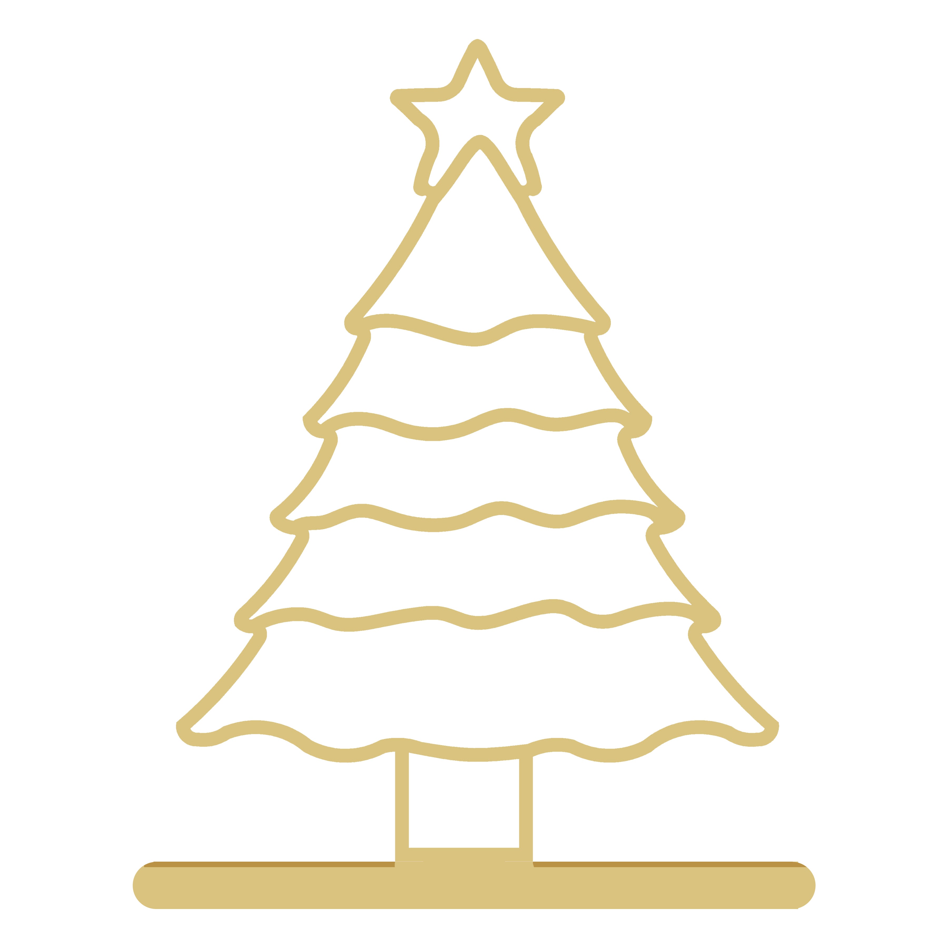 Faux Stained Glass Laser Cut MDF Cutout Tree Christmas Tree Silhouette With Star - Unfinished For DIY