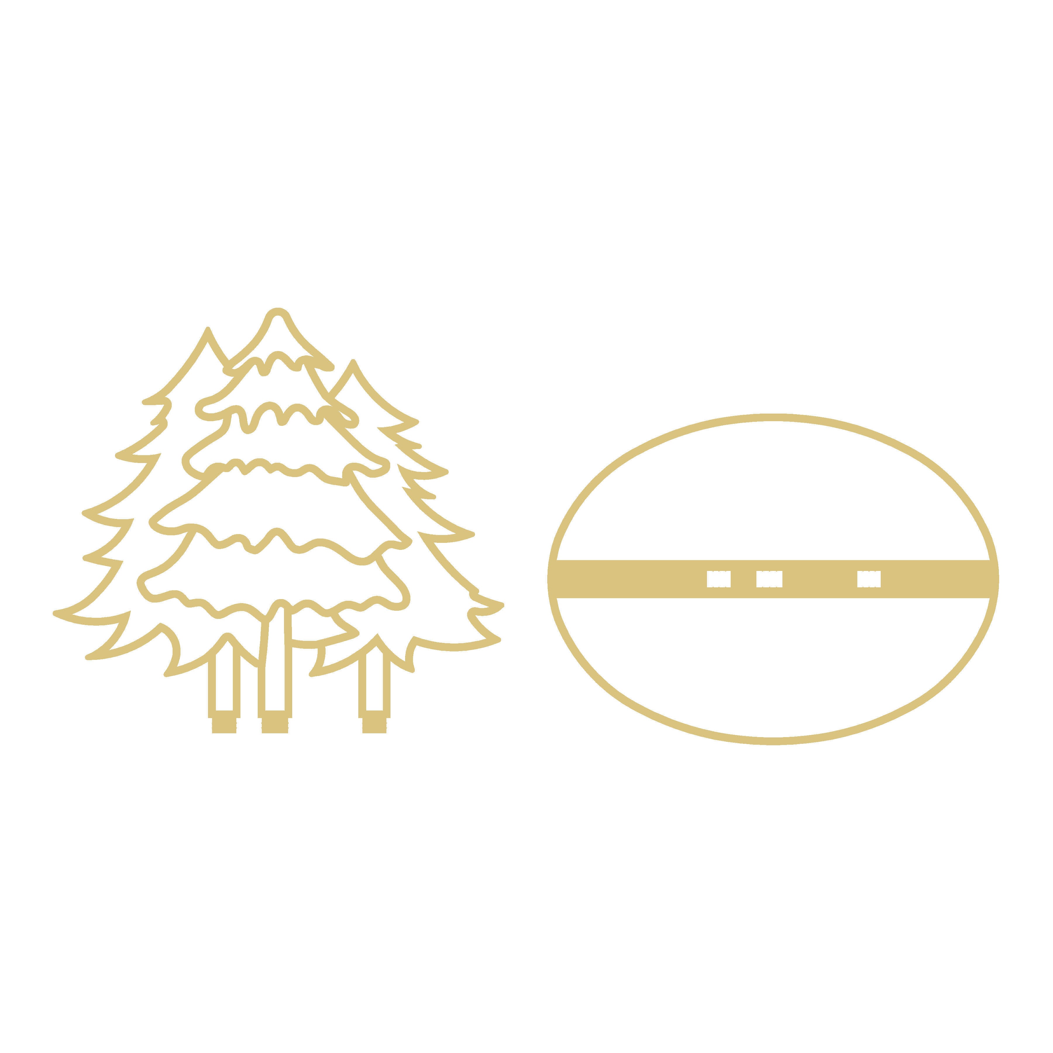 Faux Stained Glass Laser Cut MDF Cutout Tree Silhouette Three Evergreen Trees On Base - Unfinished For DIY