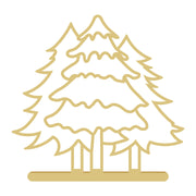 Faux Stained Glass Laser Cut MDF Cutout Tree Silhouette Three Evergreen Trees On Base - Unfinished For DIY