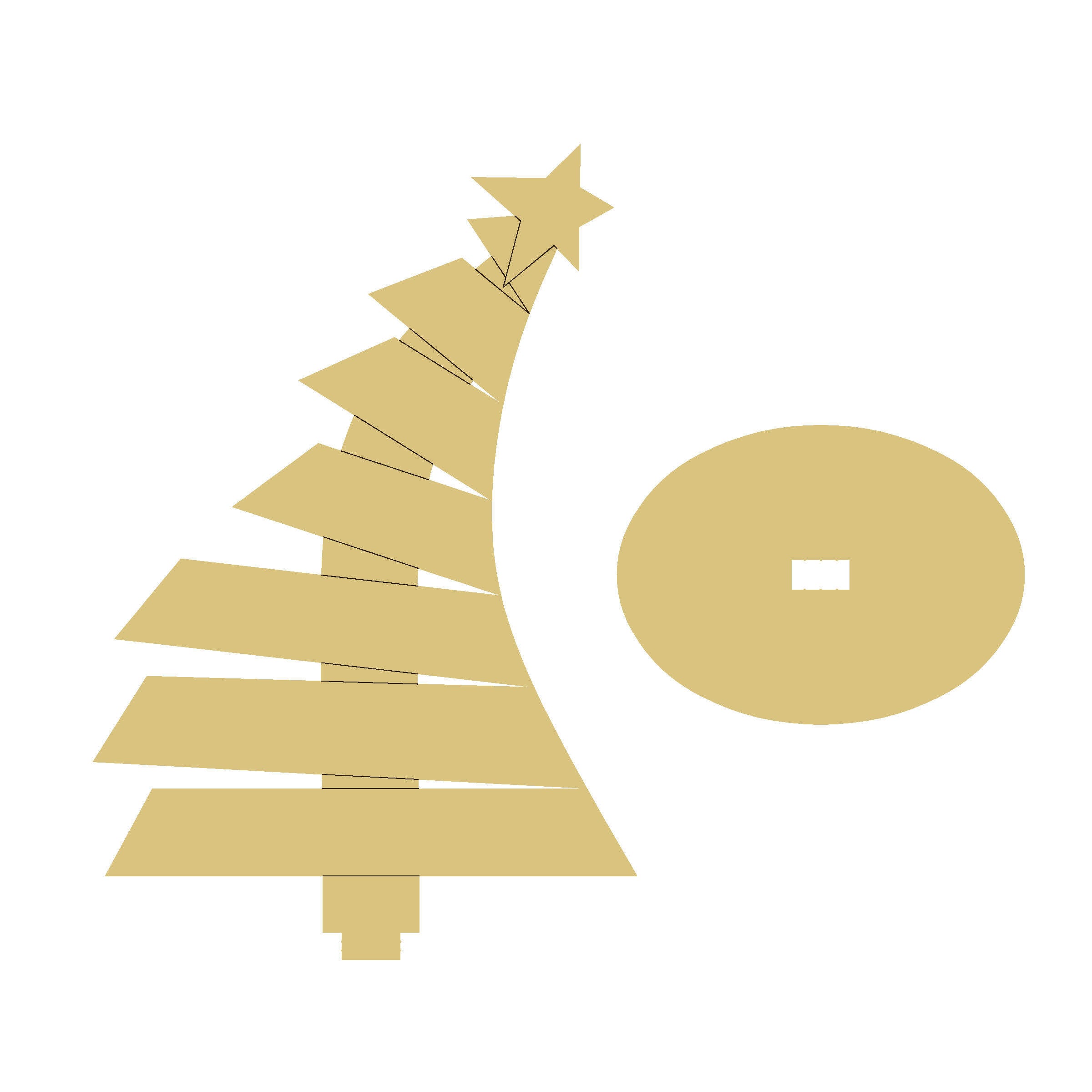 Laser Cut Free Standing Curved Tree Laser Cut MDF Cutout Silhouette - Unfinished For DIY
