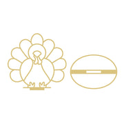 Free Standing Turkey Faux Stained Glass Laser Cut MDF Cutout Unfinished For DIY