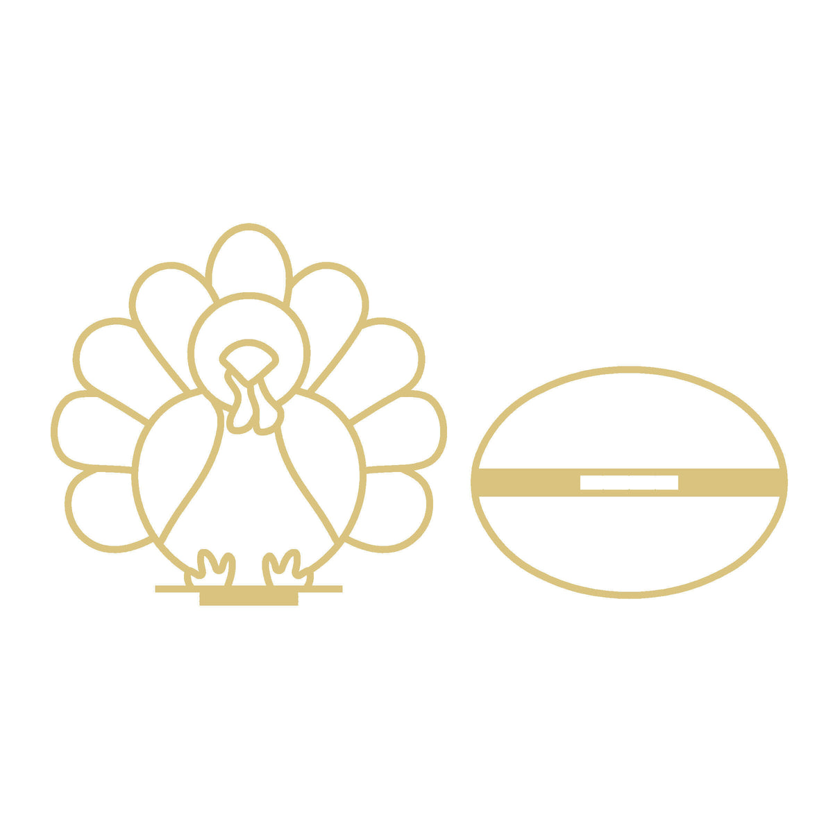 Free Standing Turkey Faux Stained Glass Laser Cut MDF Cutout Unfinished For DIY