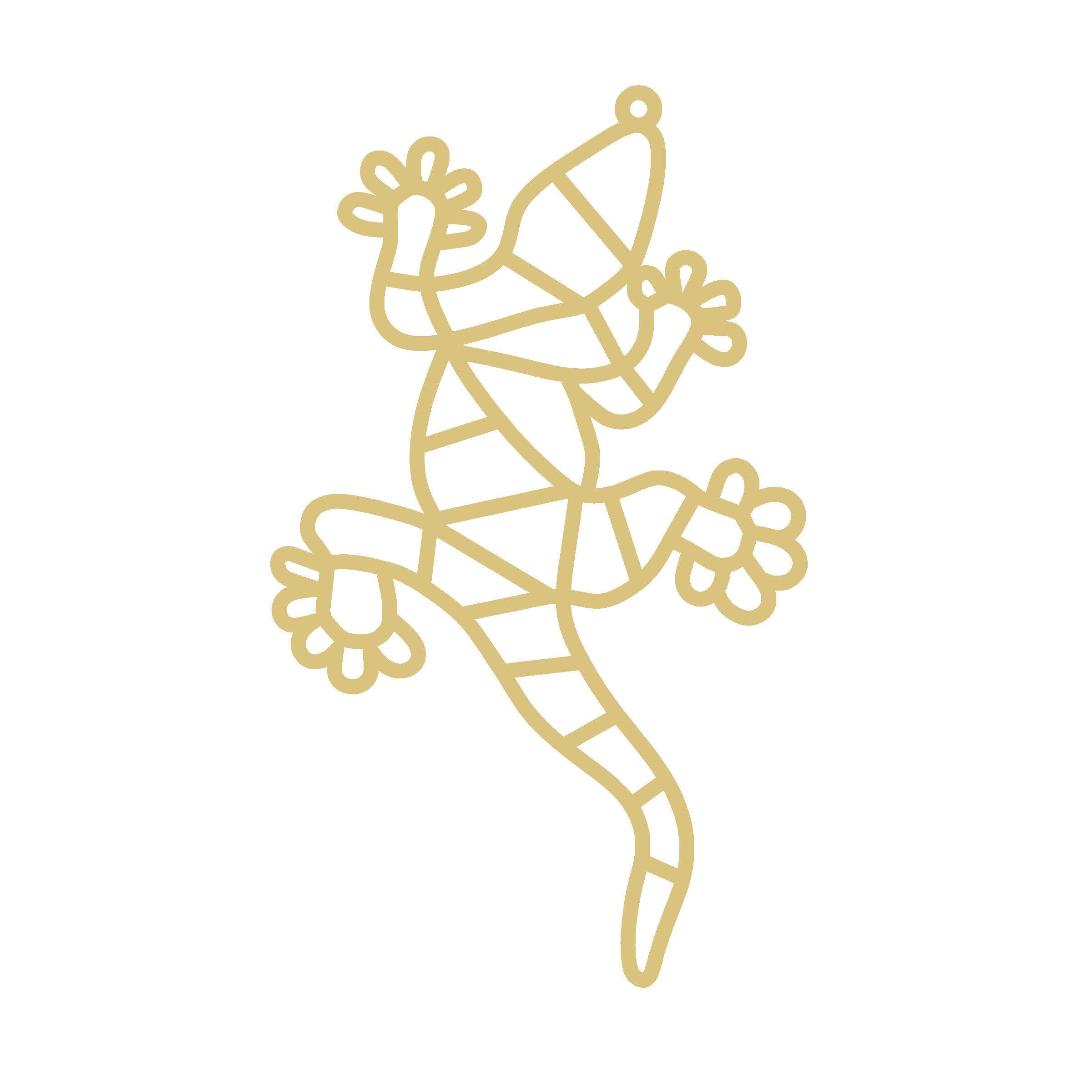 Faux Stained Glass Gecko MDF Cutout Frame - Unfinished For DIY