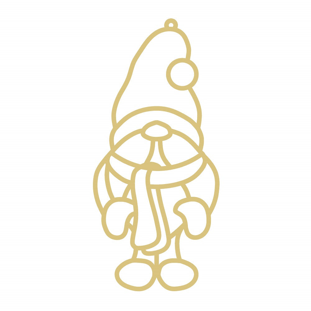 Faux Stained Glass Laser Cut Gnome MDF Cutout Silhouette - Unfinished For DIY