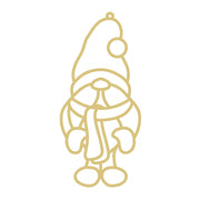 Faux Stained Glass Laser Cut Gnome MDF Cutout Silhouette - Unfinished For DIY