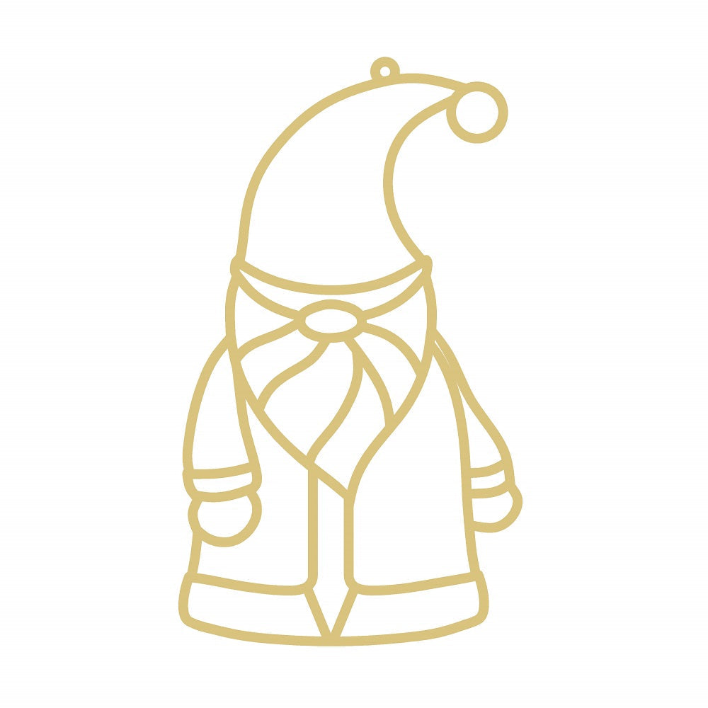 Faux Stained Glass Laser Cut Gnome MDF Cutout Standing Silhouette - Unfinished For DIY