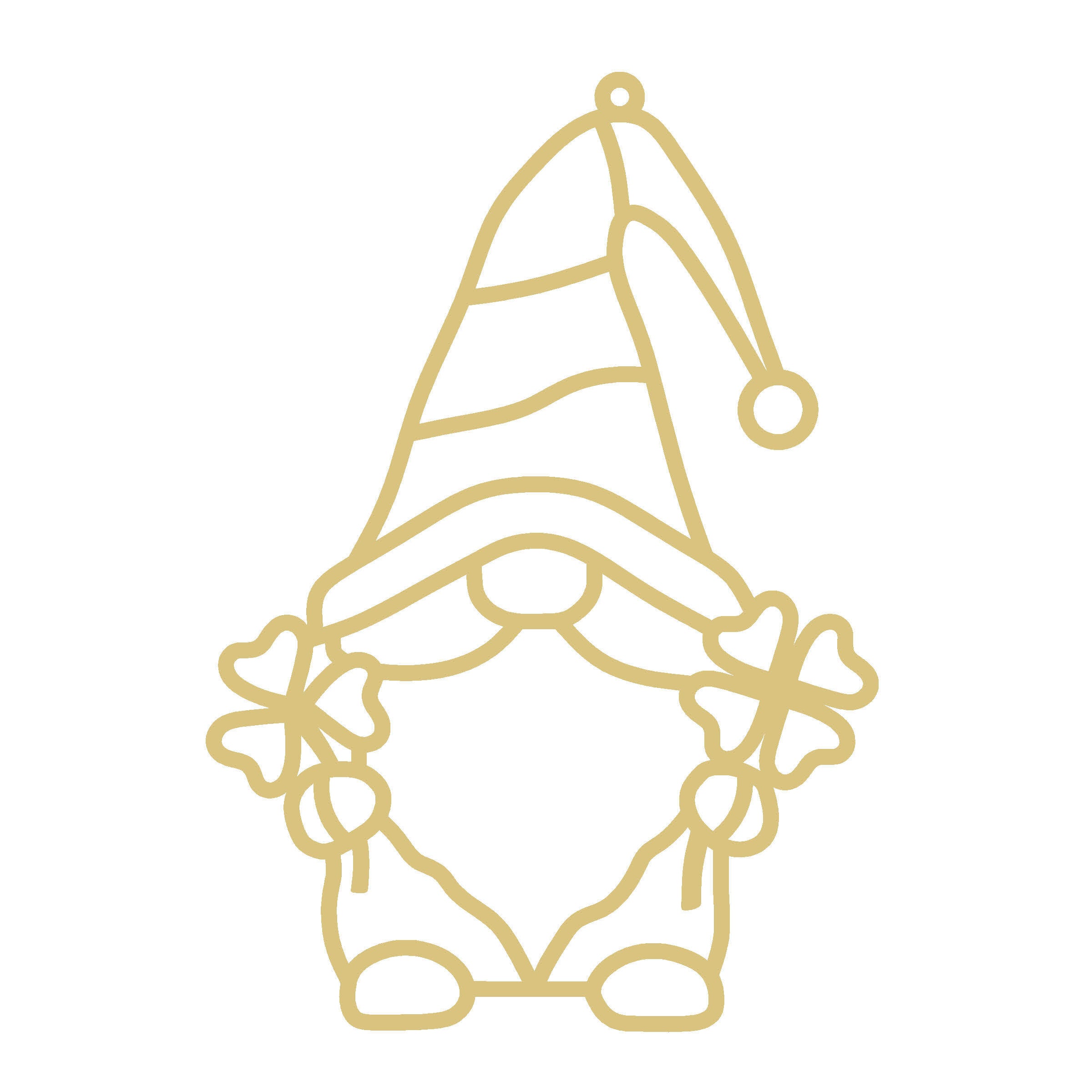 Faux Stained Glass Saint Patrick Day Gnome  MDF Cutout Frame - Unfinished For DIY