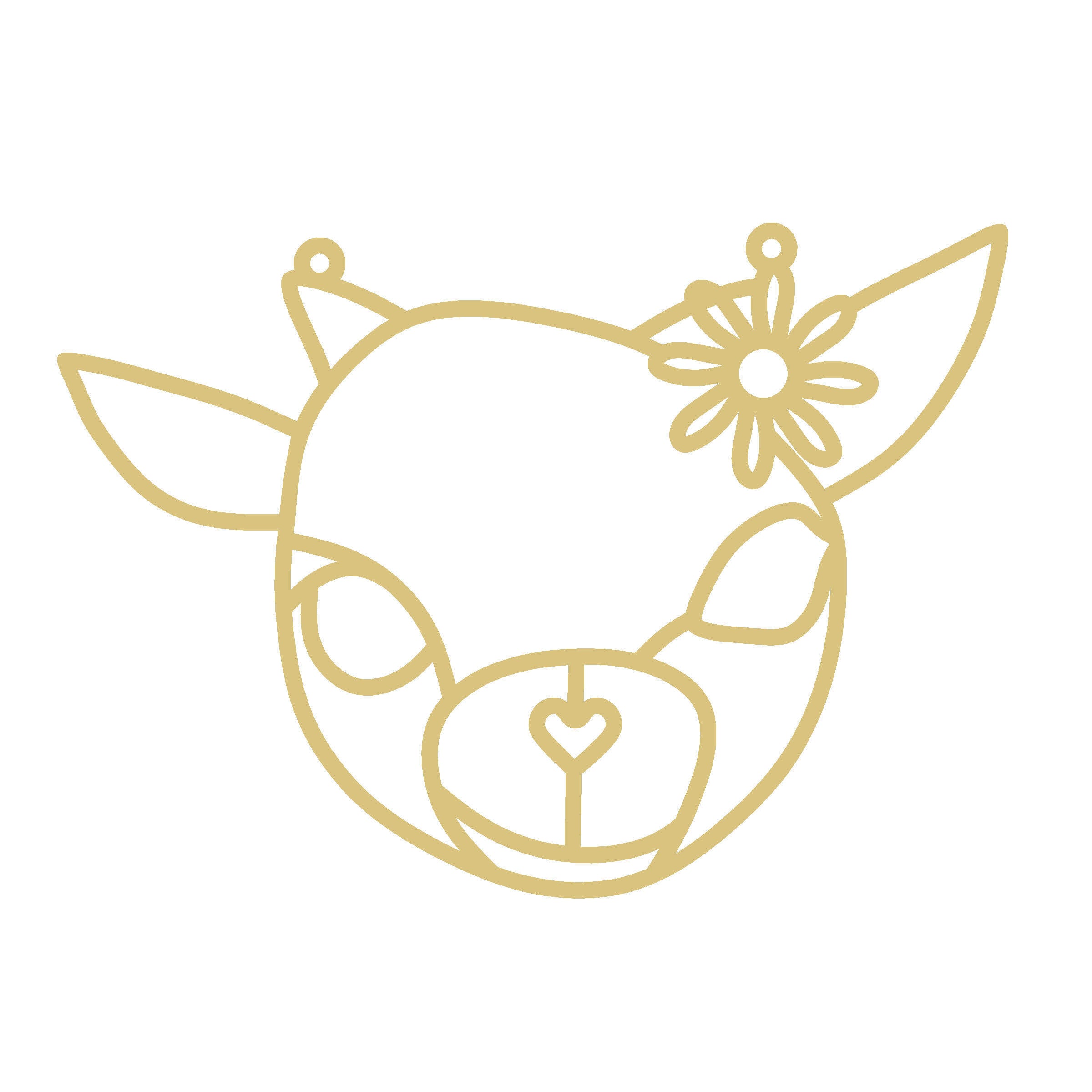 Faux Stained Glass Goat MDF Cutout Frame - Unfinished For DIY