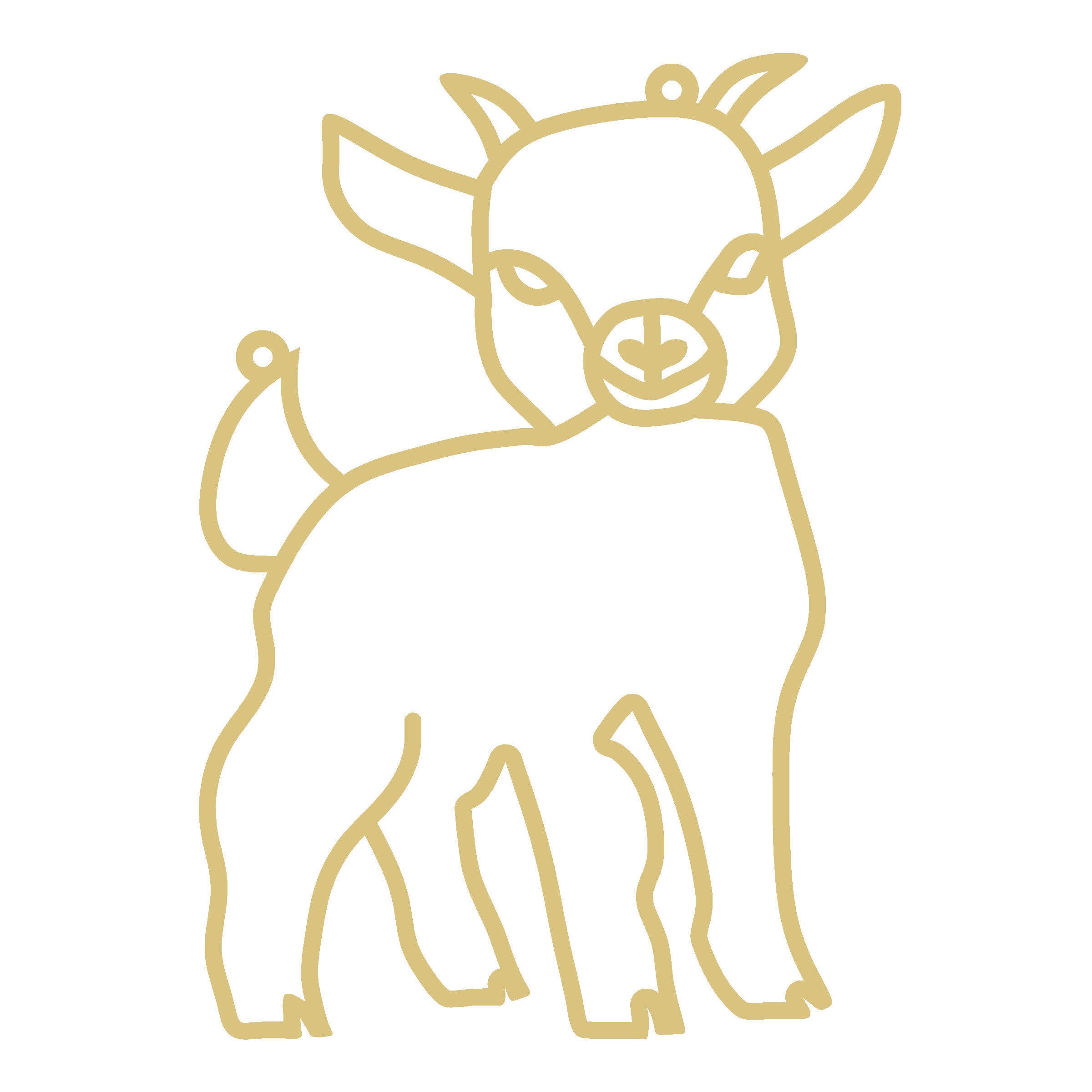 Faux Stained Glass Goat MDF Cutout Frame - Unfinished For DIY